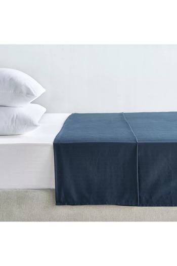 Home Centre Hampton Cotton Sateen 220 Thread Count Super King Flat Sheet - 260x270 cm