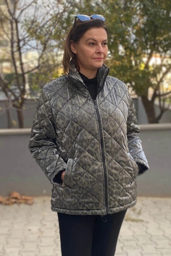 Mia Butik Plus Size Khaki Leopard Print Coat