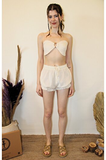 ARİNNASİDE Elastic Balloon Leg Shorts