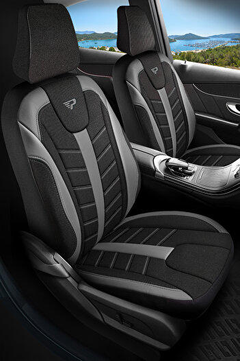 Panda Kılıf Panda Mardi̇n Series Linen Fabric Car Seat Cover - Full Set
