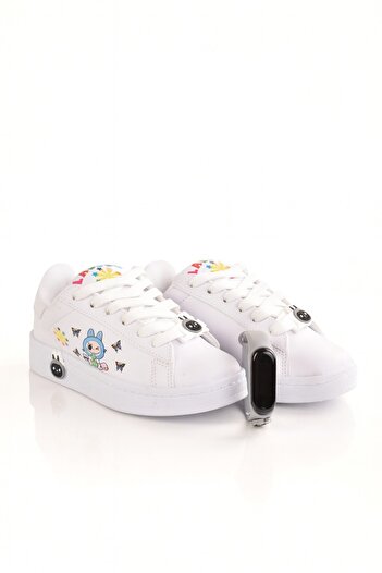minibonito Labubu Baskılı Bağçıklı Kız Çocuk Spor Ayakkabı Sneaker(KOL SAATİ HEDİYELİ )