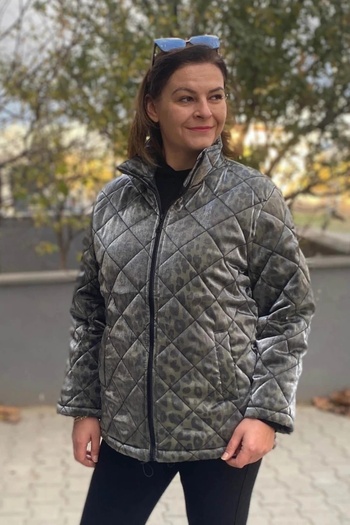 Mia Butik Plus Size Khaki Leopard Print Coat