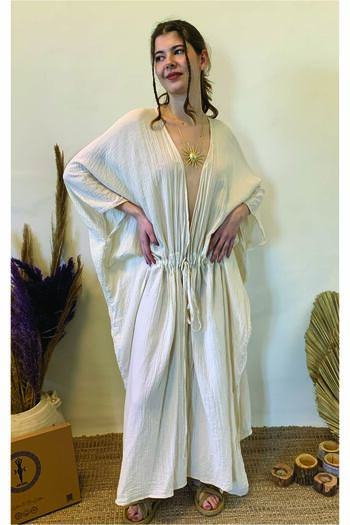 ARİNNASİDE Muslin Waist Belted Oversize Kimono