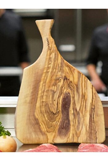 F&S WoodArt 32 X 21 cm Natural Olive Wood Handle Cutting Cheese Presentation Board