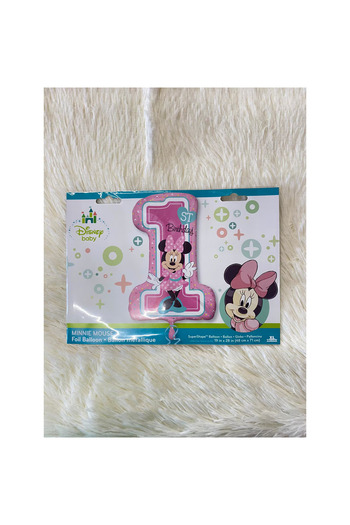Minnie Mouse SuperShape foil balloon, First birthday, 48x71 cm, Minnie Mouse 1st Birthday