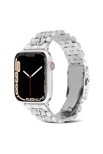 Good Case Apple Watch Ultra 3 (49mm) Compatible Band Look Metal Band-54 Silver