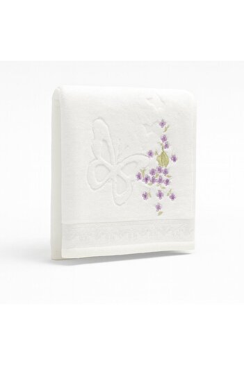 Özdilek Jasmin Velvet White 100% Cotton Soft Patterned Towel 50×90