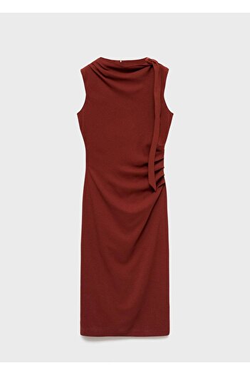 MANGO Woman Düğüm detaylı büzgülü elbise