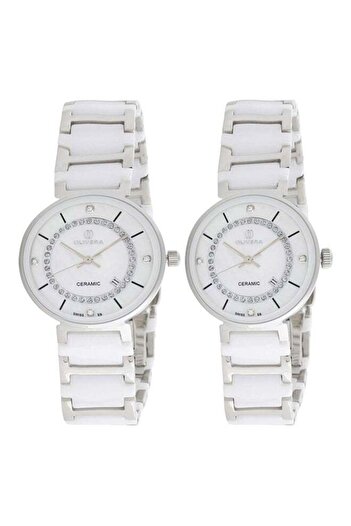 Olivera unisex Set Of 2 Stainless Steel Analog Couple Watch