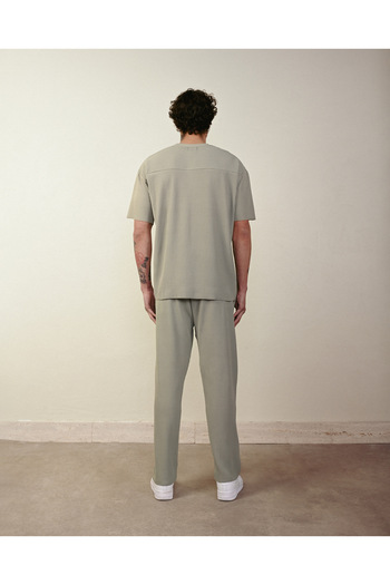 İLKCET MODA Ribbed Ottoman Men's Bottom Top Oversize Set