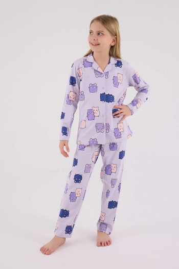 Rolypoly Girl's Shirt Pajama Set 2-15 Years Old Lilac