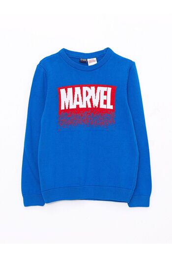 LC Waikiki Tricotaj pentru băieți cu mânecă lungă cu model Marvel cu gât crew