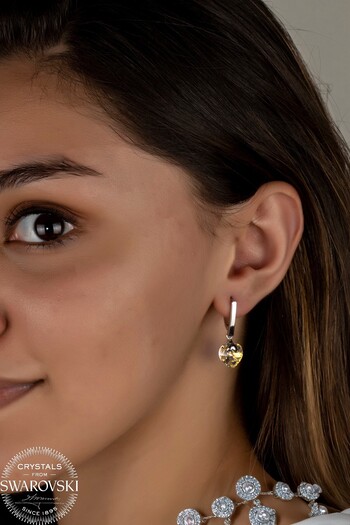 Swaroski Women's Dangle Shiny Heart Earrings with Zirconia Crystal Stone |   Moving and Loving Radiance