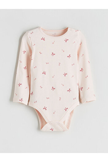 LC Waikiki Sparkling Choices from Shining Store |   Crew Neck Bow Printed Baby Girl Snap Fastener Bodysuit and Leggings