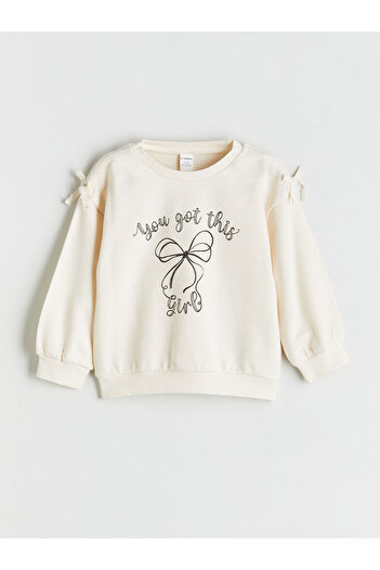 LC Waikiki Sparkling Selections from Shining Store |   Crew Neck Bow Embroidered Long Sleeve Girls' Sweatshirt…