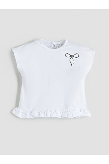LC Waikiki Ecru Ribbon Detailed Baby Girl Blouse and Shorts Set of 2