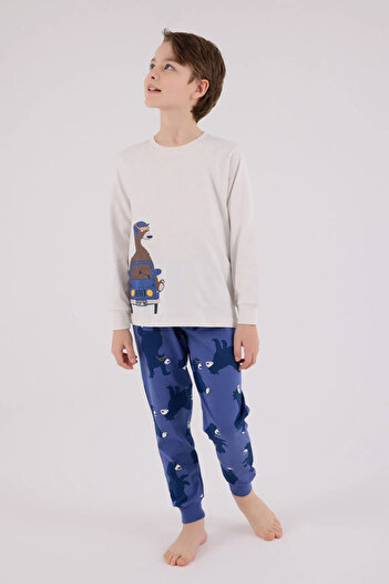 Rolypoly Boy's Pajama Set 2-8 Years Old Cream