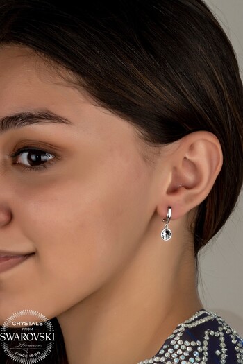 Swaroski Women's Dangle Silver Earrings with Zirconia Crystal Stone |   Classic and Moving Elegance