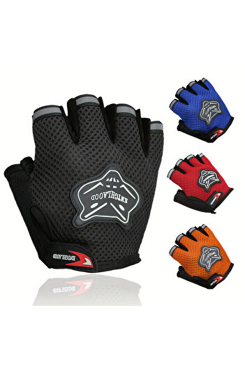 FIXATO Cycling Gloves for Bike and Fitness with Palm Protection, Breathable Material, Universal Size, Blue