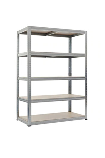 STRATEGIC Metal shelf 5 MDF shelves 180x100x60 cm, 175 kg/shelf, screwless assembly by clipping