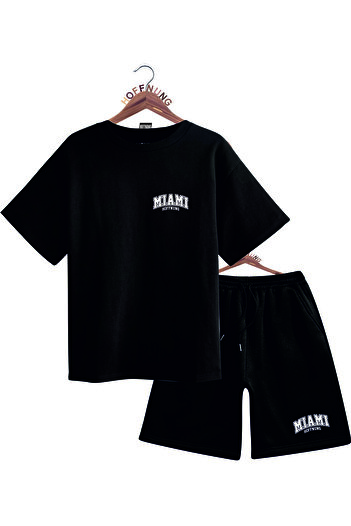 HOFFNUNG Unisex Men/Women Crew Neck Miami Printed Bottom Top Tracksuit Suit