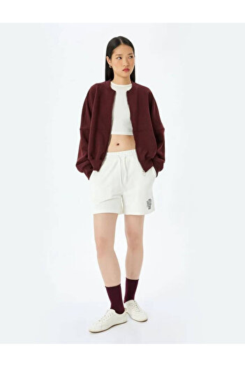 Koton Embroidery Detailed Lace up Waist Shorts with Pockets