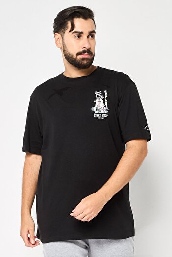 Replay Men Crew Neck Short Sleeves Graphic Print T-Shirt, Black