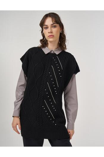 Kayra Embroidered Knitwear Sweater Black