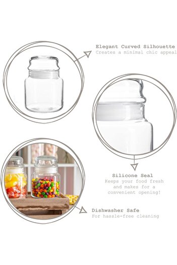 erorex 2X Sera Glass Snack Storage Jars, 2 Pieces, 21 Oz, Clear