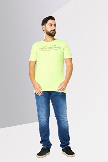 Replay Men Crew Neck Short Sleeve Graphic Print T Shirt, Fluorescent Yellow