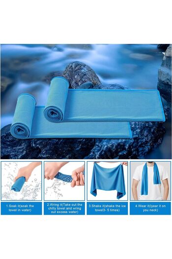 erorex 4 Pack 30 * 100 cm Soft Breathable Chilly Towel Ice Towel Microfiber Yoga Sport Running Workout Gym