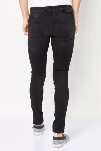 Replay Men Slim Fit Washed Stretchable Denim, Black