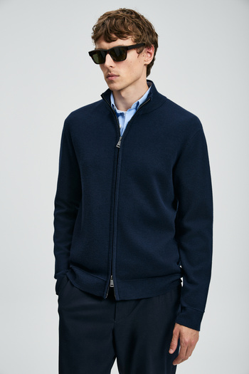 Lufian Troy Men's Cardigan Navy Blue