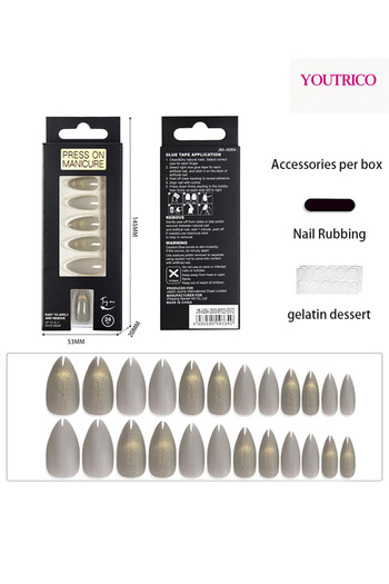 Youtrico 24pcs Press-on Nails, Cat Eye,Princess Style,teardrop-shaped,false&fake Nails,love gift