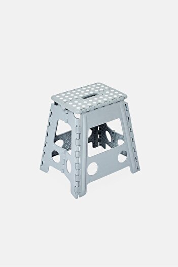 Lifestyle Plastic Folding Stepstool With Grip, Grey