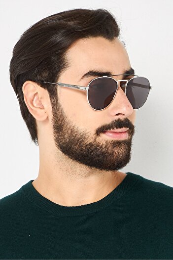 Maserati Men MS527 Aviator Sunglasses, Sliver
