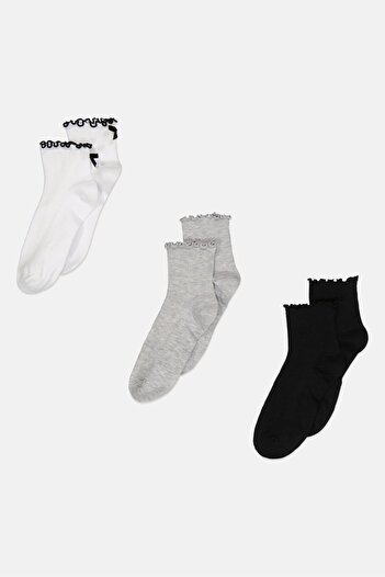 Steve Madden Women 3 Pairs Solid Anklets Socks, Multicolor