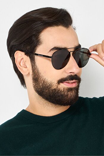 Maserati Men MS527 Aviator Sunglasses, Black
