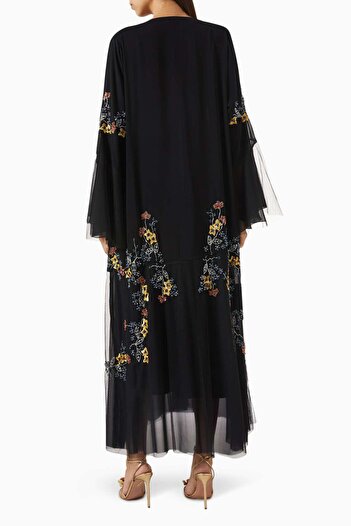 Ammaniyas Şifon Üzeri Boncuk İşlemeli Abaya ve Şila Modeli ile Şık ve Rahat Tasarım