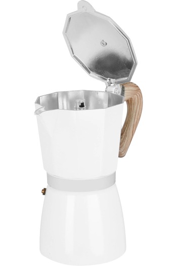 Alsaif Gallery Espresso Coffee Maker, 900 Ml, Wooden Handle - Light Grey