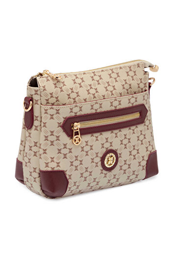 Tergan Beige Print Women's Crossbody Bag - S25Y1Pr09138-T6M