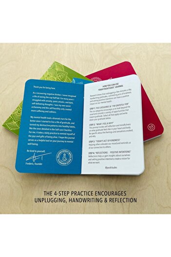 pockitudes Pocket-sized Gratitude Journals - Mandala Set (Manage Stress & Anxiety, Mental Health Support )
