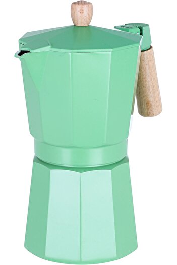 Alsaif Gallery Gallery Espresso Coffee Maker, 900 Ml, Wooden Handle - Light Green