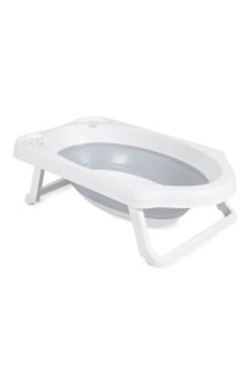 Cangaroo Foldable Baby Bath Tub Hawaii Gray with Drain Hole and Accessories