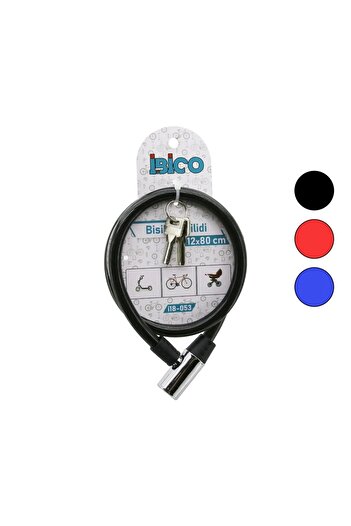 Beruflic Μεταλλική κλειδαριά ποδηλάτου με κλειδί Ατσάλινο σύρμα μαύρη διαφανής θήκη 12mmx80cm