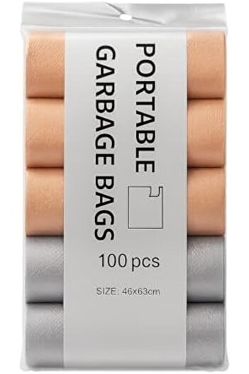 SAQOPACK Alsaqer [ 5 Rolls Durable Garbage Bags - 100 Pcs 20 Bags/Roll ] – 46x63cm Heavy-Duty Trash Bags fo