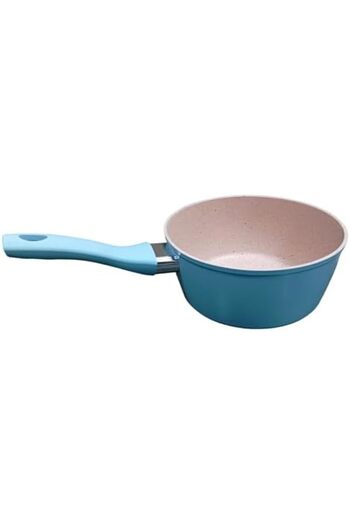 SAQOWARE Granite Non-Stick Milk Pan – 14 cm/1 Litre Saucepan – Pouring Spout with Ergonomic Hand