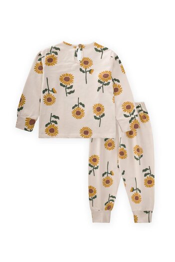 Cigit Set de pijamale cu model pentru vârstele 2-10 ani, model floarea-soarelui