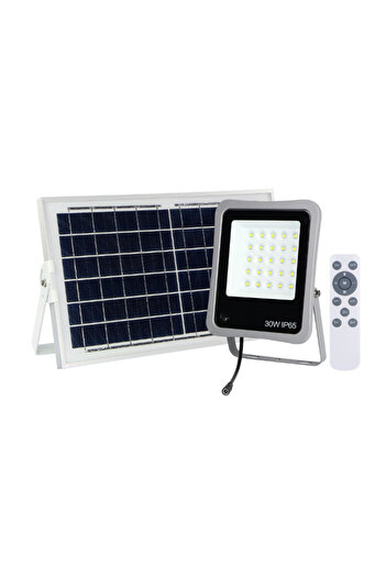 Well 30W solar projector, 6W solar panel, cold light