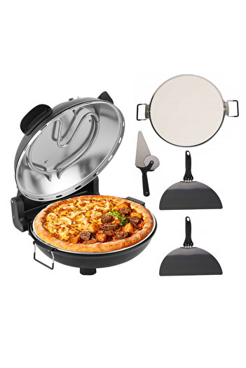 zola Electric pizza oven, 1200W, 180-450°C, 5 min timer, ceramic plate, spatulas, knife, 34x33x16.5 cm
